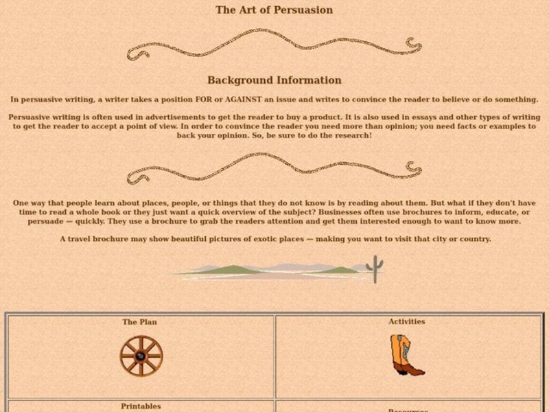 The Art of Persuasion Lesson Plan