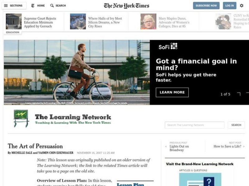 The Art Of Persuasion Lesson Plan