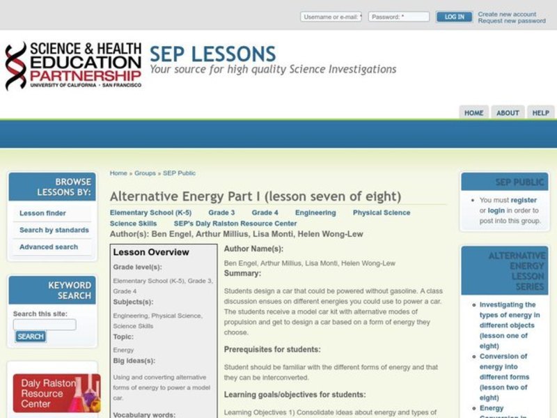 Alternative Energy Lesson Plan