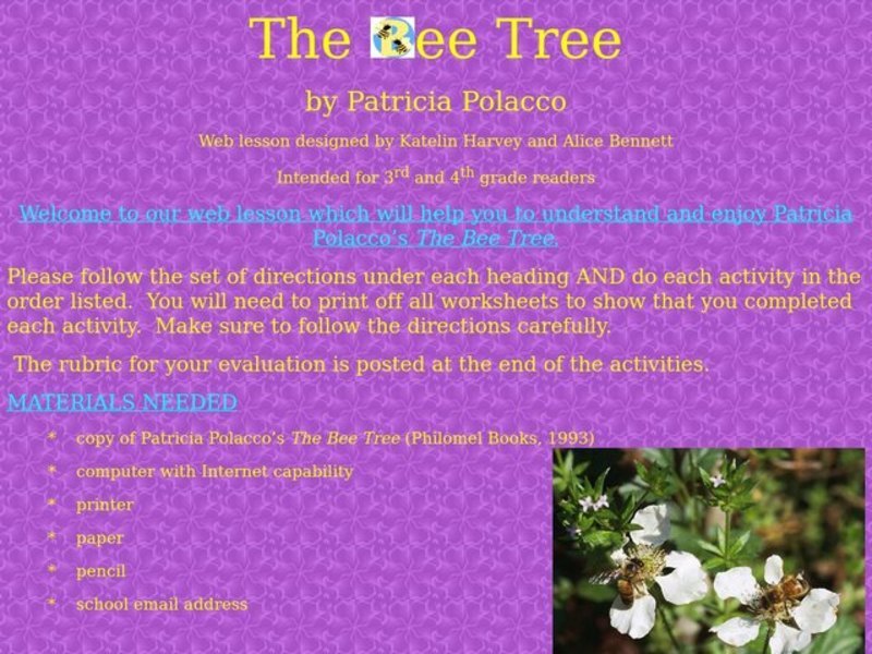 The Bee Tree Lesson Plan