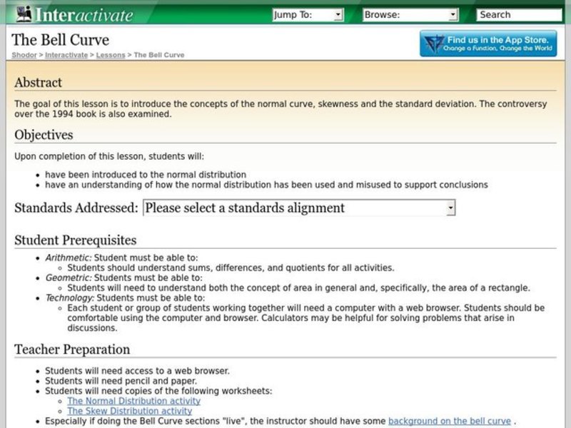 The Bell Curve Lesson Plan