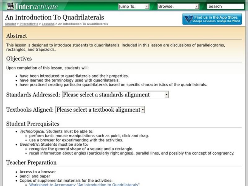 An Introduction to Quadrilaterals Lesson Plan