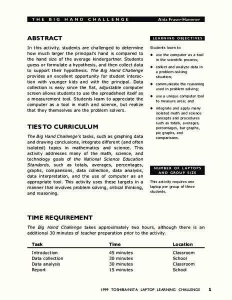 The Big Hand Challenge Lesson Plan
