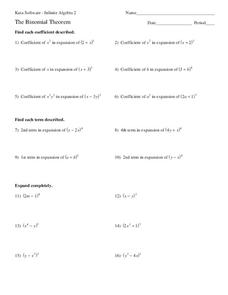 The Binomial Theorem Worksheet