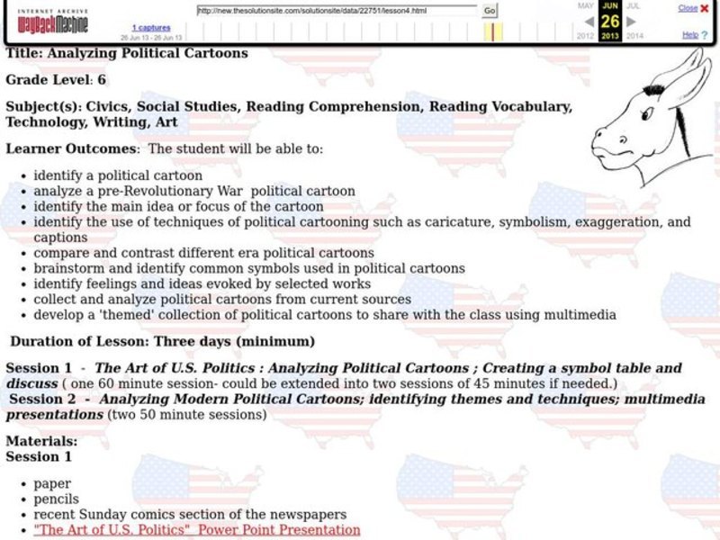 Analyzing Political Cartoons Lesson Plan
