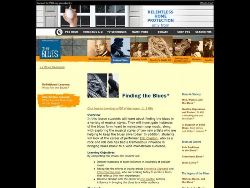 The Blues . Music Education Lesson Plan