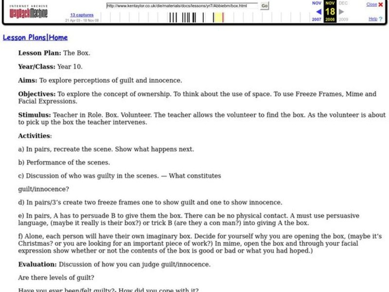 The Box Lesson Plan