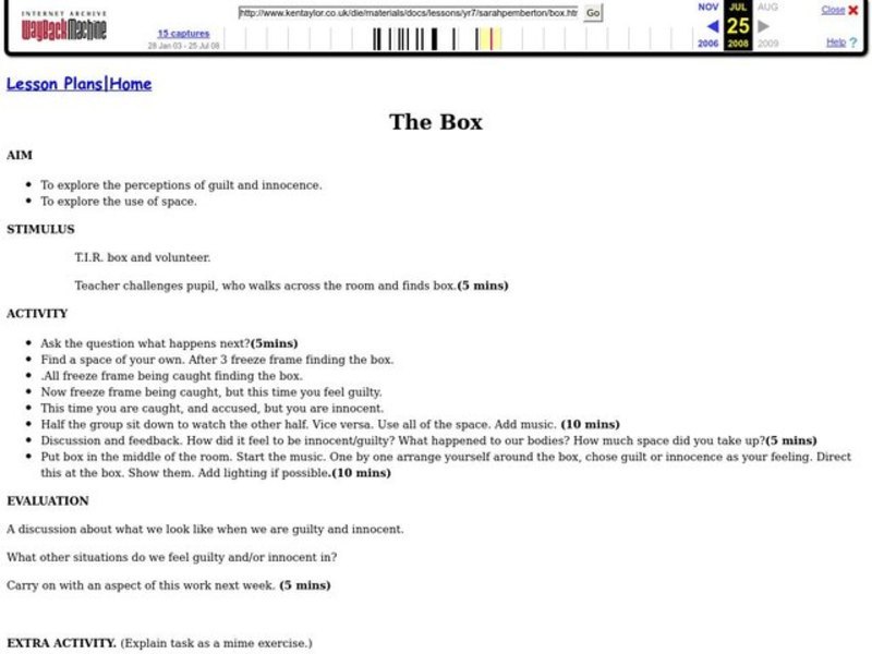 The Box Lesson Plan