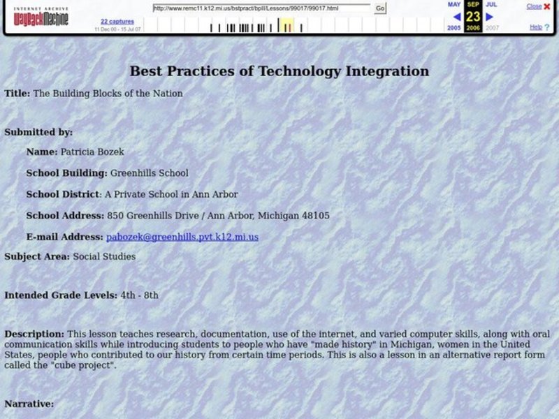 The Building Blocks of the Nation Lesson Plan