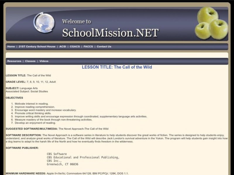 The Call of the Wild Lesson Plan