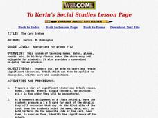 The Card System Lesson Plan