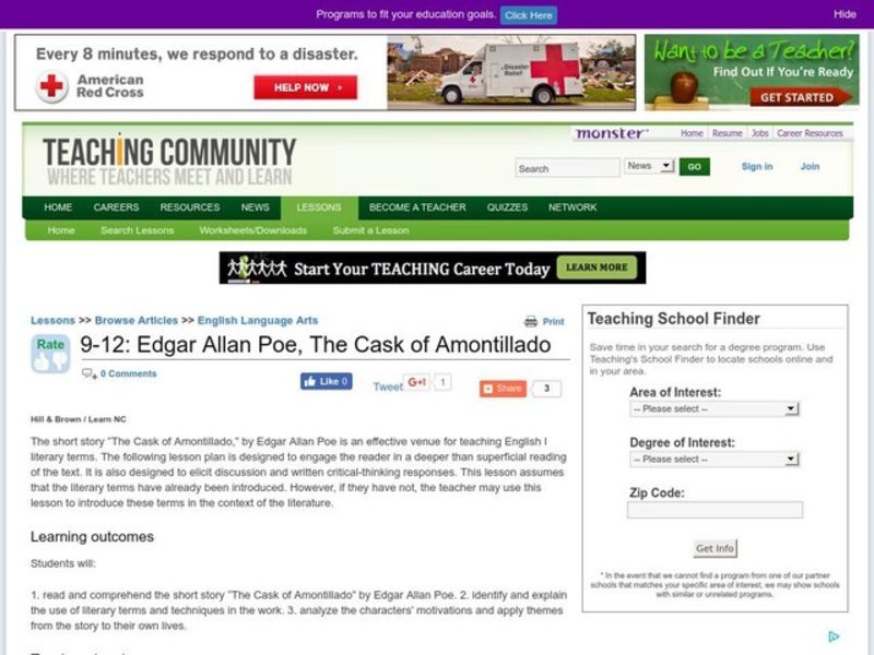 The Cask of Amontillado Lesson Plan