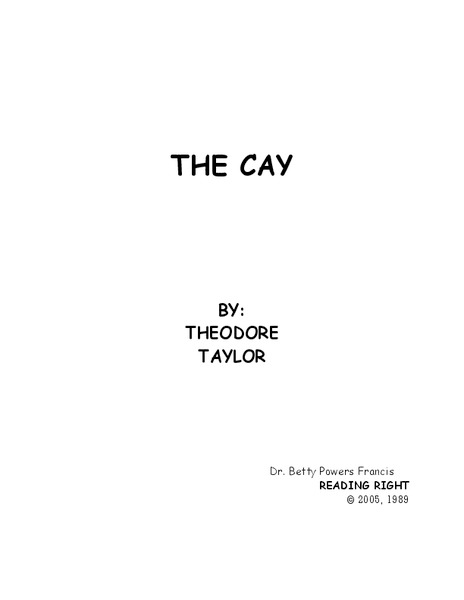 The Cay Worksheet