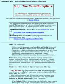 The Celestial Sphere Lesson Plan