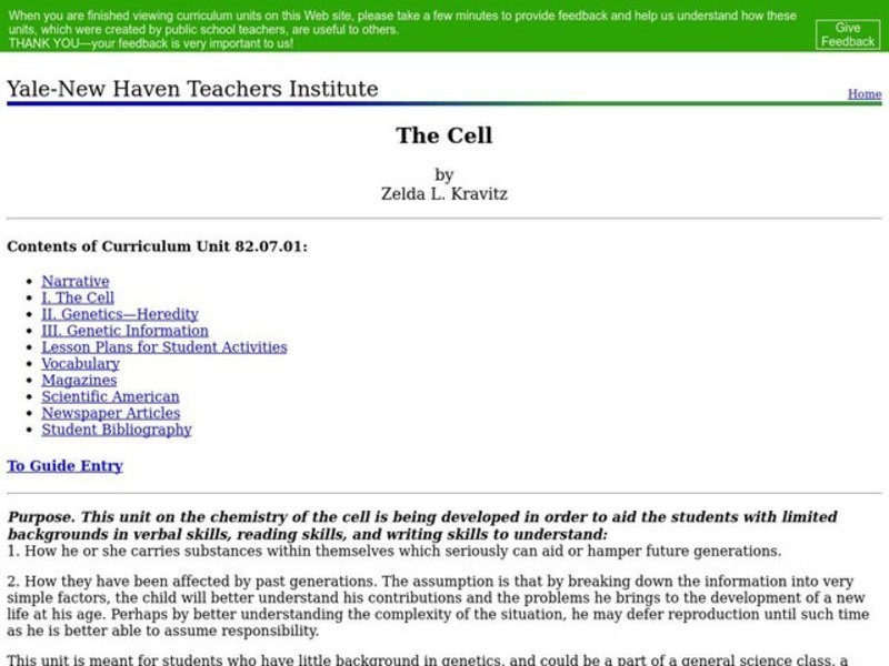 The Cell Lesson Plan