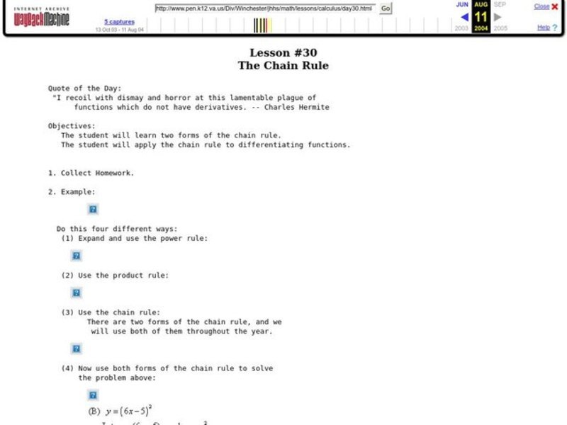 The Chain Rule Lesson Plan