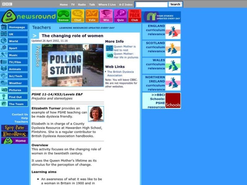 The Changing Role of Women Lesson Plan