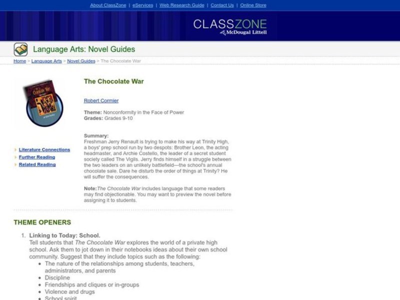 The Chocolate War Lesson Plan