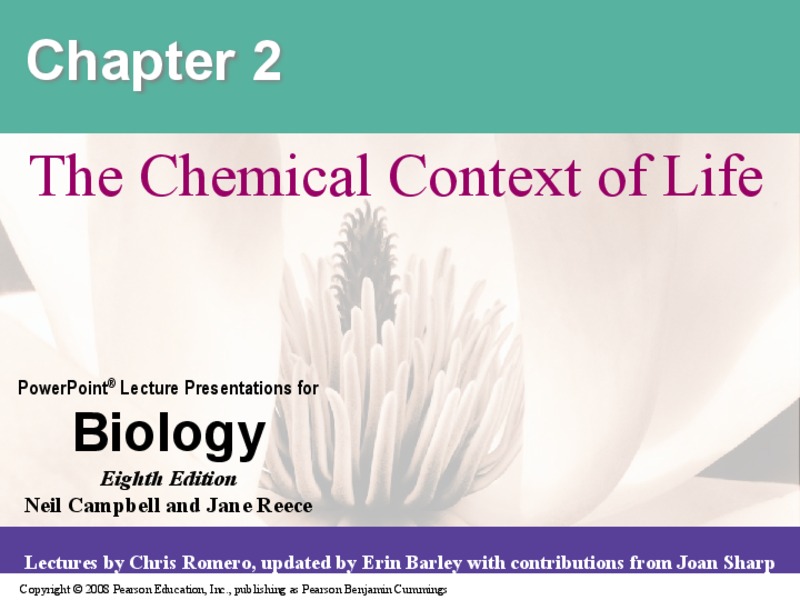 The Chemical Context of Life PPT