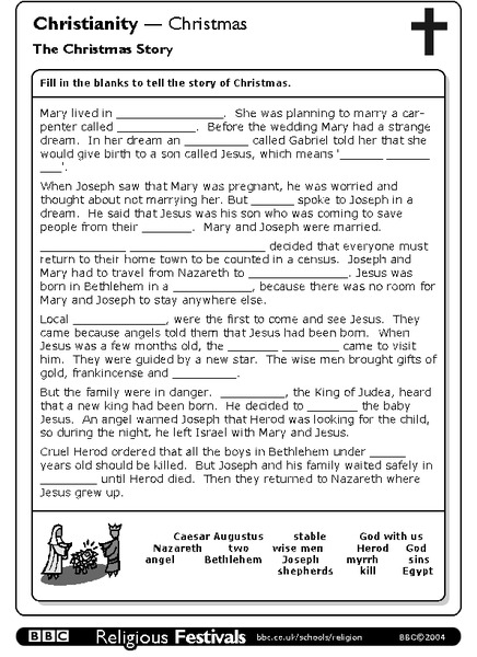 The Christmas Story Worksheet