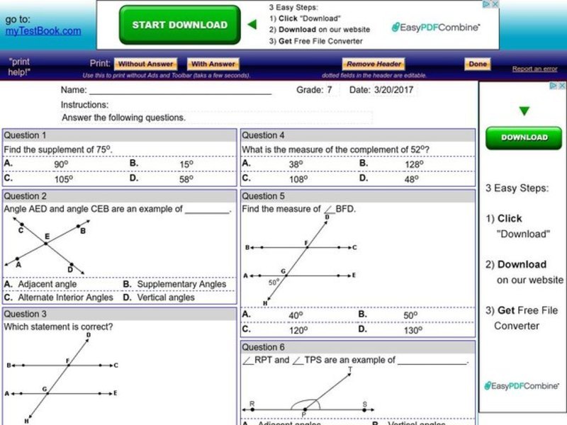 Angle Measure Interactive