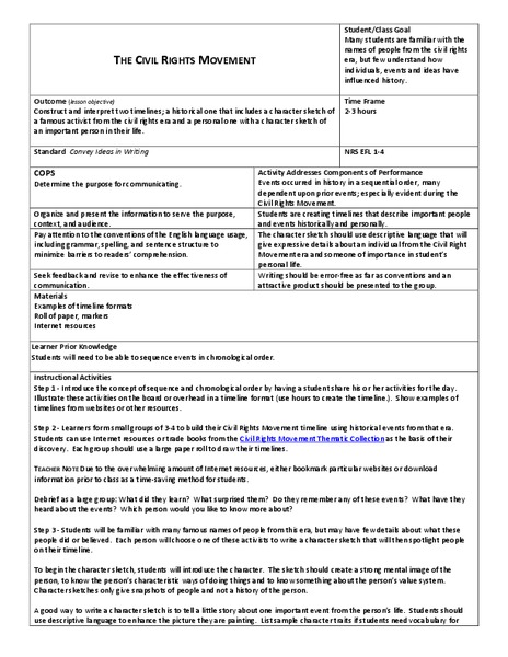 The Civil Rights Movement Lesson Plan