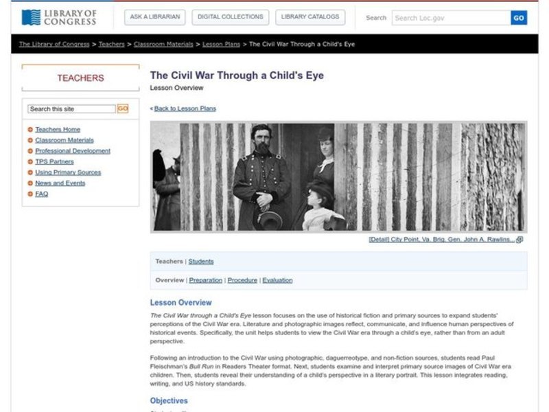 The Civil War Through a Child's Eye Lesson Plan