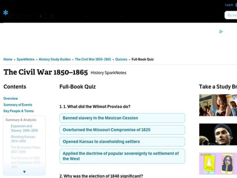 The Civil War 1850–1865    Interactive