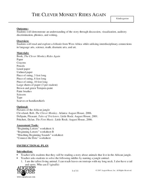 The Clever Monkey Rides Again Lesson Plan