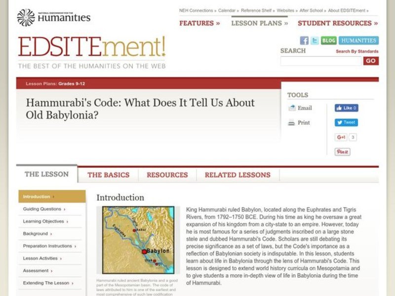 The Code of Hammurabi Lesson Plan