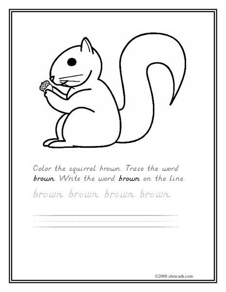 The Color Brown Worksheet
