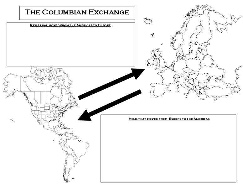 The Columbian Exchange Printables