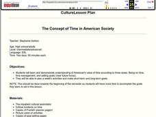 The Concept Of Time In American Society Lesson Plan