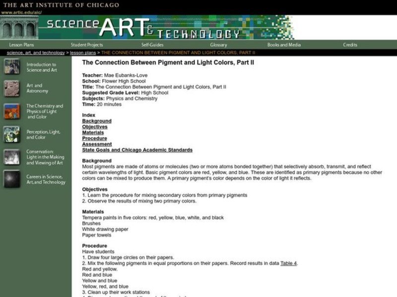The Connection Between Pigment and Light Colors Lesson Plan
