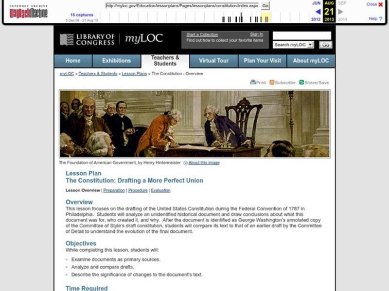 The Constitution: Drafting a More Perfect Union Lesson Plan