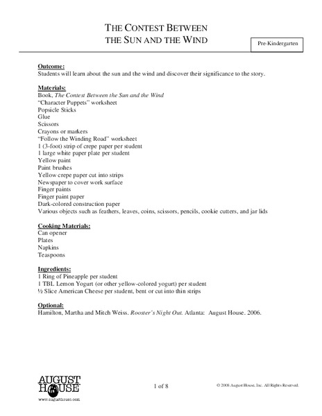 The Contest Between the Sun and the Wind Lesson Plan