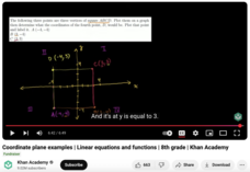 Coordinate Plane Examples, Linear Equations and Functions Instructional Video