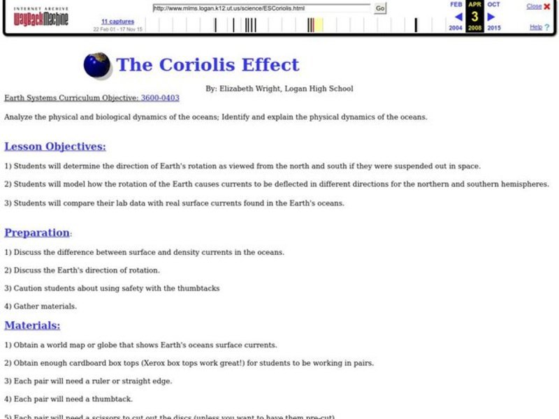 The Coriolis Effect Lesson Plan