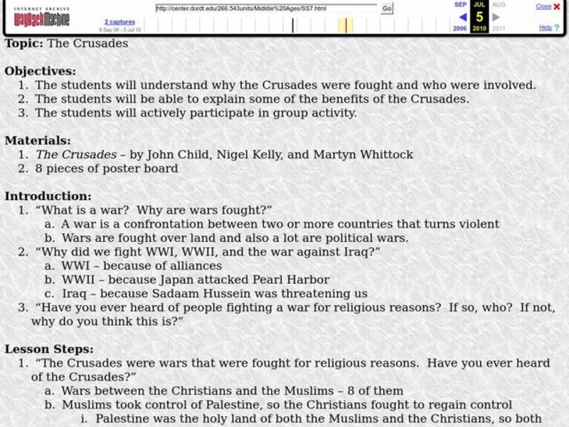 The Crusades Lesson Plan