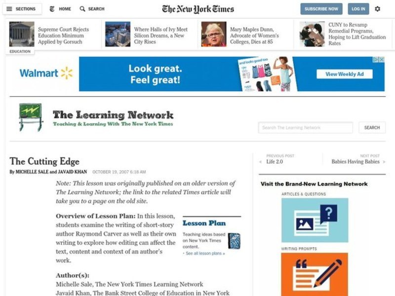 The Cutting Edge Lesson Plan