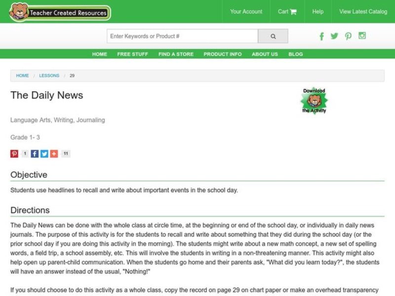 The Daily News Lesson Plan