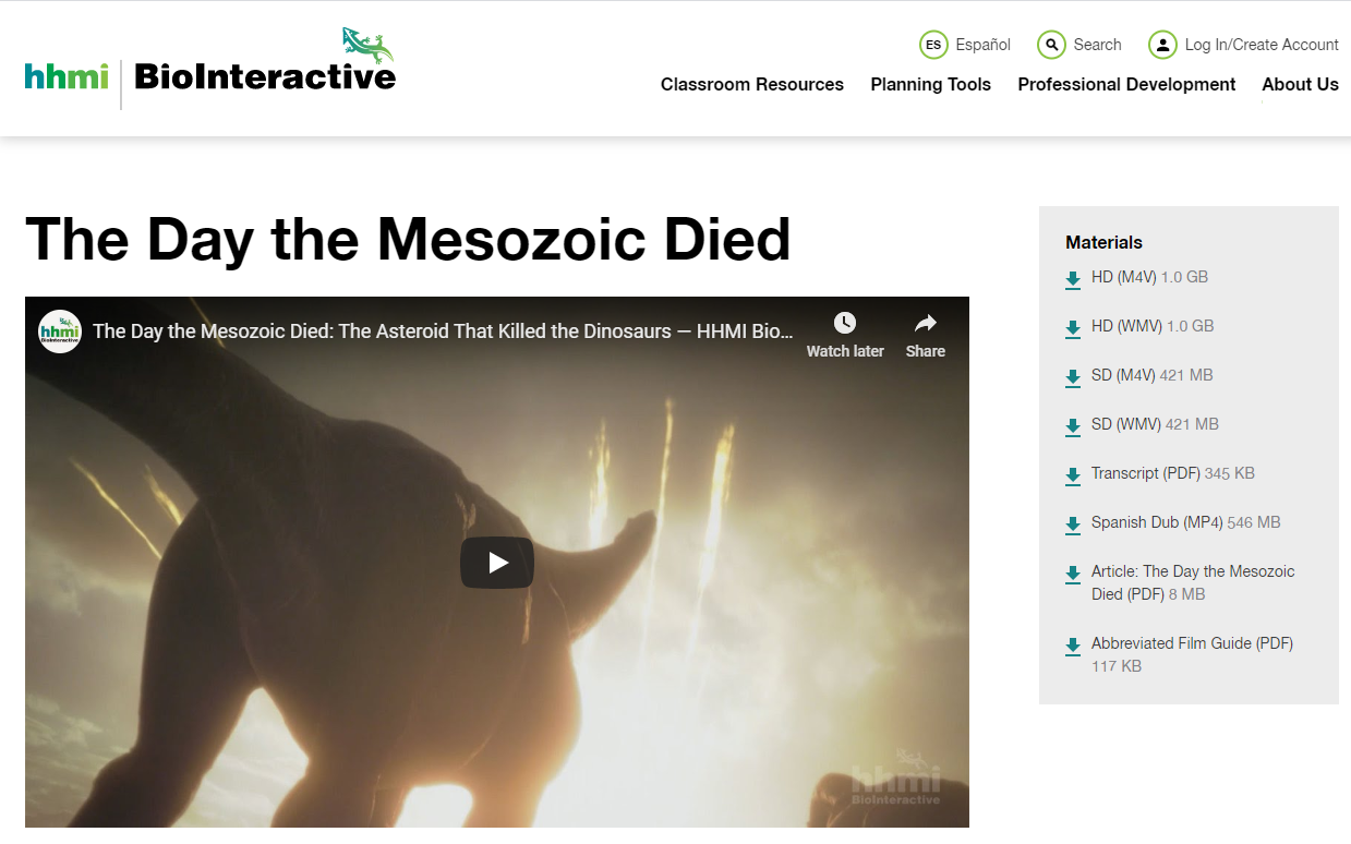 The Day the Mesozoic Died Instructional Video
