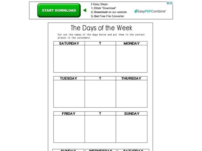 The Days of the Week Organizer
