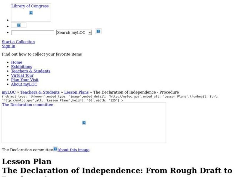 The Declaration of Independence: From Rough Draft to Proclamation Lesson Plan