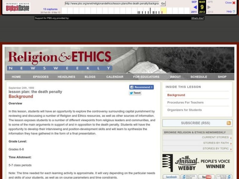 The Death Penalty Lesson Plan