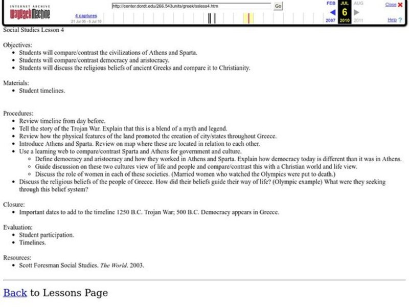 Ancient Greece Lesson Plan