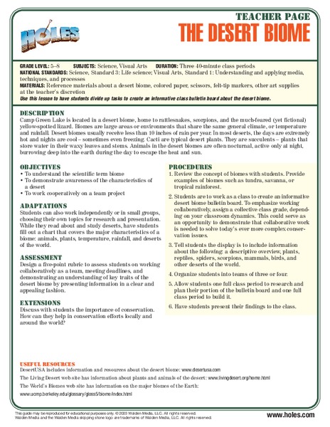 The Desert Biome Lesson Plan