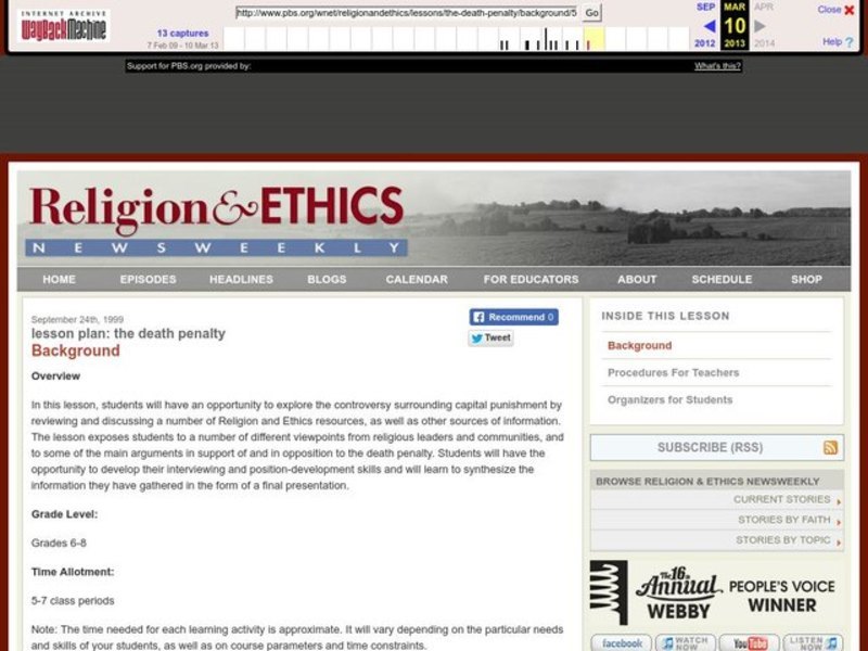 The Death Penalty Lesson Plan