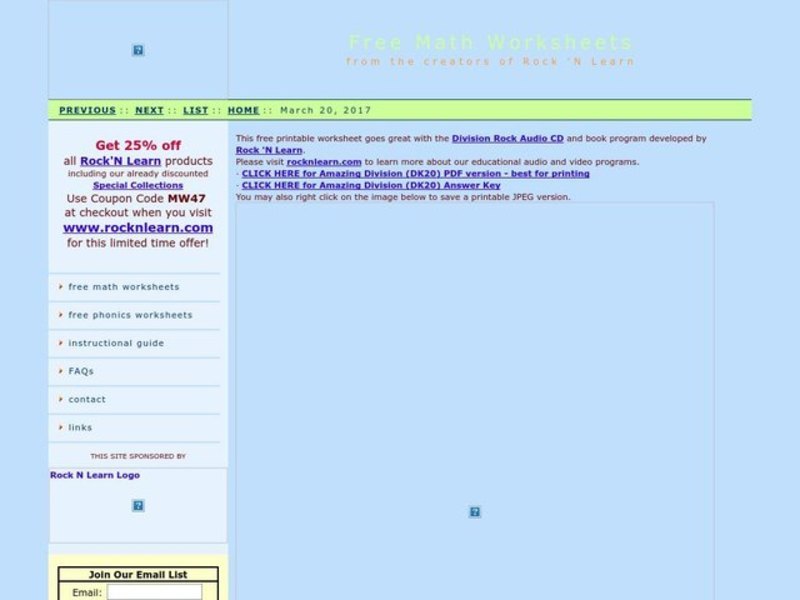 Amazing Division Worksheet