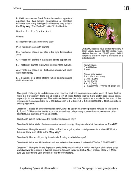 The Drake Equation Activity